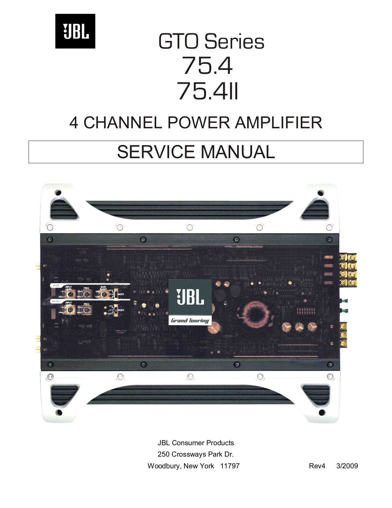 Jbl gto 75.4 user manual free